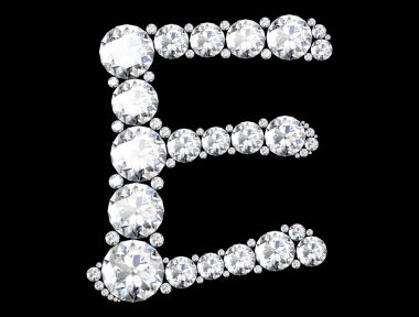 elmas harflerle siyah (yüksek resolutio izole değerli taşlar