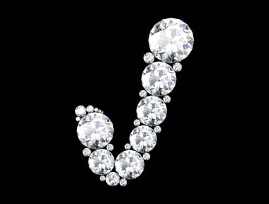 elmas harflerle siyah (yüksek resolutio izole değerli taşlar