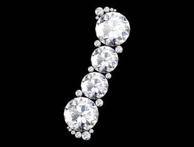 elmas harflerle siyah (yüksek resolutio izole değerli taşlar