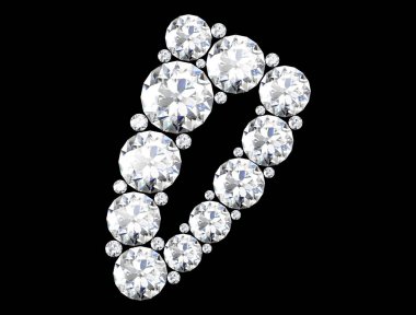 elmas harflerle siyah (yüksek resolutio izole değerli taşlar