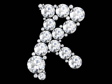 elmas harflerle siyah (yüksek resolutio izole değerli taşlar