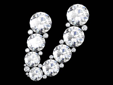 elmas harflerle siyah (yüksek resolutio izole değerli taşlar