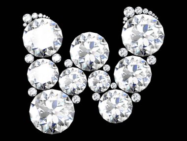 elmas harflerle siyah (yüksek resolutio izole değerli taşlar