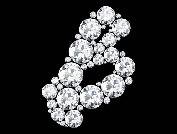 Diamantbuchstaben mit Edelsteinen auf schwarzem Grund (hohe Auflösung) — Stockfoto