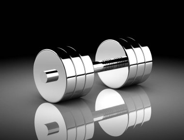 bir beyaz background.3d render üzerinde halter.