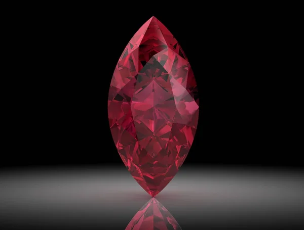 Драгоценный камень Ruby или Rodolite на черном фоне. — стоковое фото