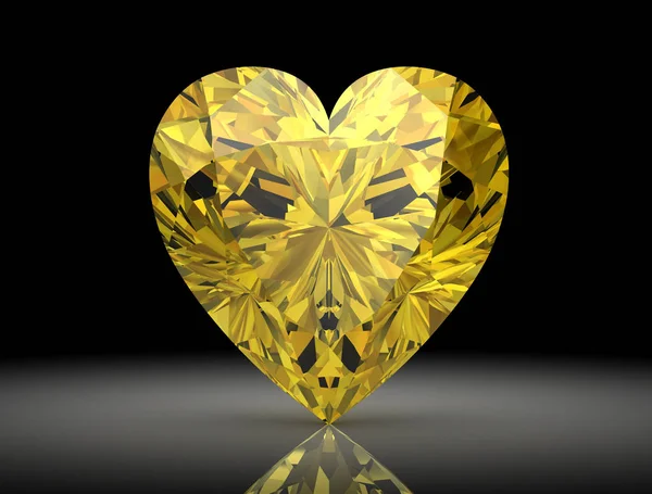 Yellow sapphire (high resolution 3D image) — Stock Photo, Image