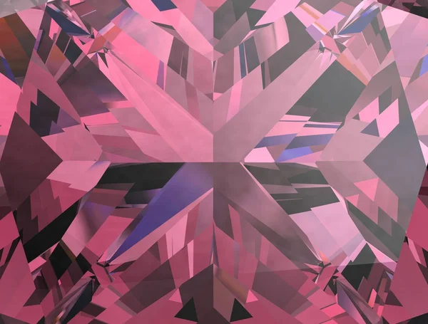 Tekstura realistyczny różowy diament, Zamknij się, 3d ilustracja. — Zdjęcie stockowe