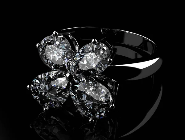 Hermosos anillos de joyería (imagen 3D de alta resolución ) —  Fotos de Stock
