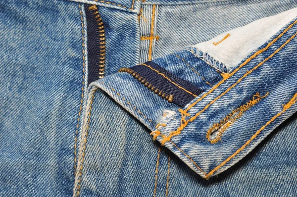 Jean na zip. Detailní záběr jean zip. — Stock fotografie