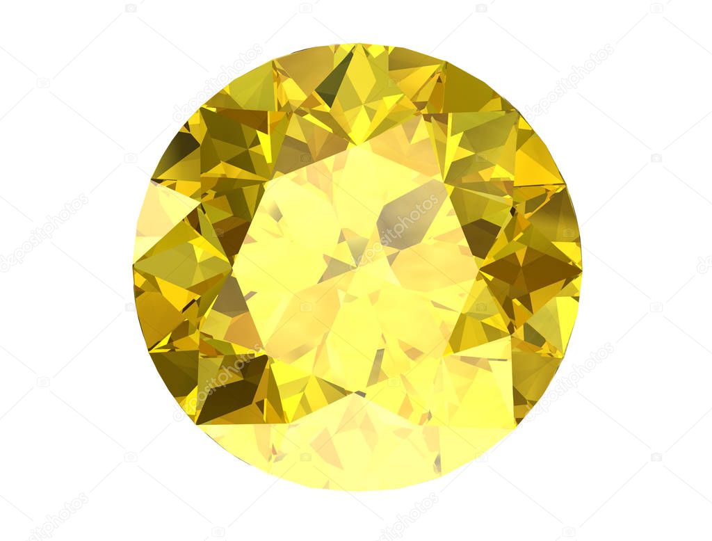 Shiny white yellow sapphire illustration (high resolution 3D image)
