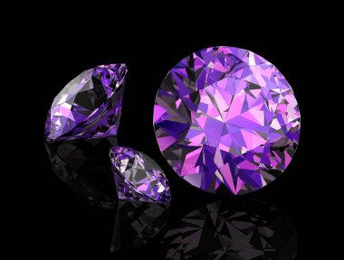 Ametist mücevher ((yüksek çözünürlükte 3d görüntü)