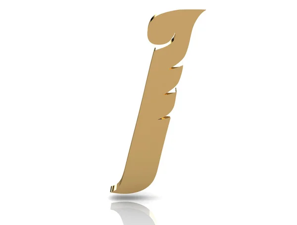 Рендеринг Буквы Золотом Металле Белом Фоне — стоковое фото
