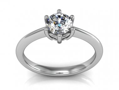 Beyaz bir arka plan (yüksek çözünürlükte 3d görüntü üzerinde mücevher yüzük)