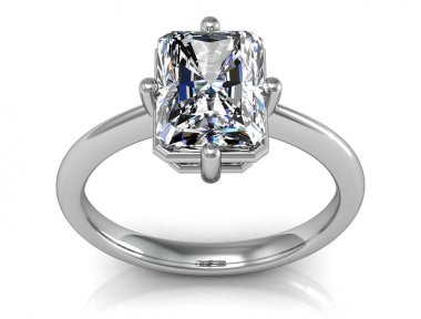 Beyaz bir arka plan (yüksek çözünürlükte 3d görüntü üzerinde mücevher yüzük)