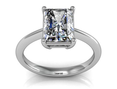 Beyaz bir arka plan (yüksek çözünürlükte 3d görüntü üzerinde mücevher yüzük)