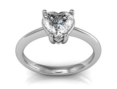 Beyaz bir arka plan (yüksek çözünürlükte 3d görüntü üzerinde mücevher yüzük)