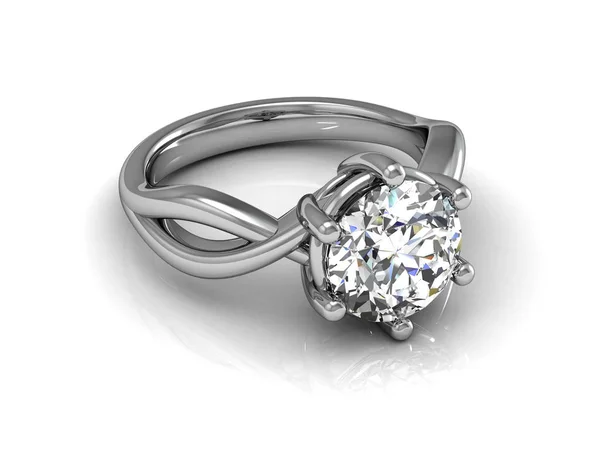 高分辨率三维图像的白色背景上的珠宝戒指 — 图库照片