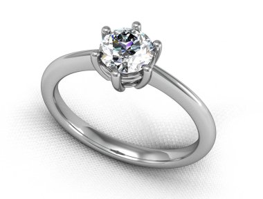 Alyans beyaz bir arka planda (yüksek çözünürlükte 3d görüntü)