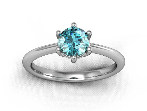 Обручальное кольцо на белом фоне (3D изображение высокого разрешения ) — стоковое фото