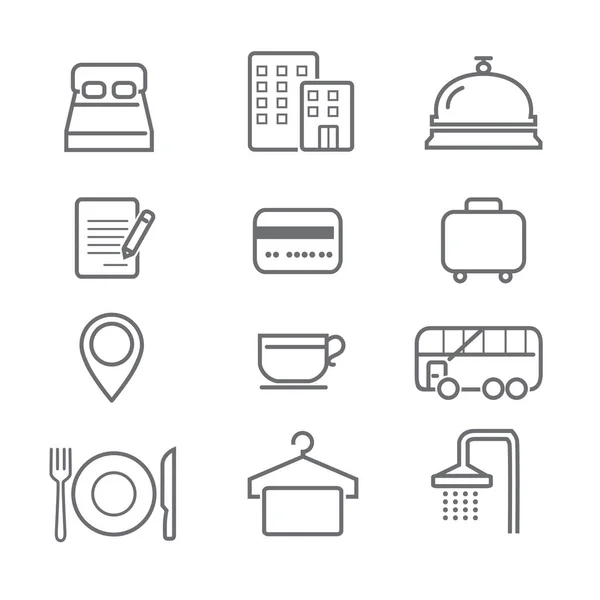 Hotel icons with White Background — Stock Vector