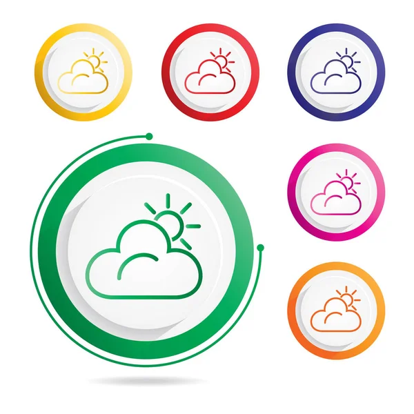 Nap és felhő ikon — Stock Vector