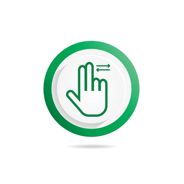 Ícone de gestos de mão Dois dedos, deslizando para a direita esquerda — Vetor de Stock