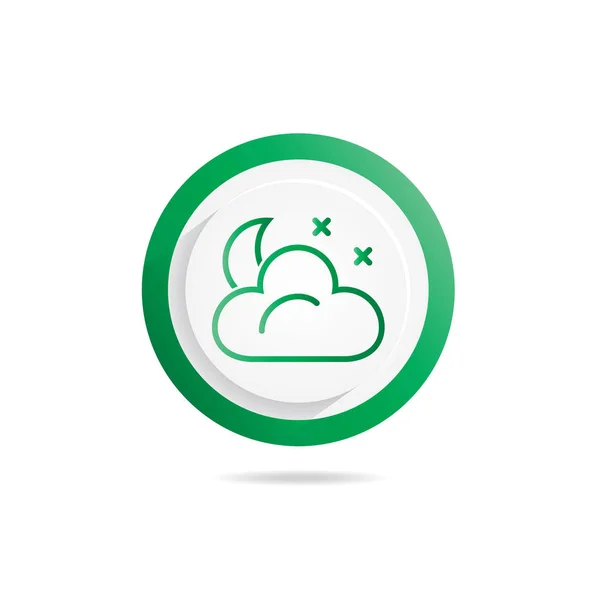 Luna y nube icono — Vector de stock