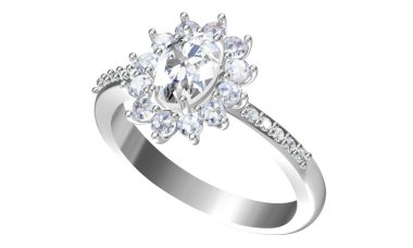 Beyaz arkaplandaki alyans 3D oluşturma