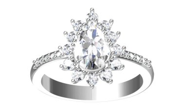 Beyaz arkaplandaki alyans 3D oluşturma