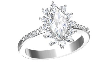 Beyaz arkaplandaki alyans 3D oluşturma