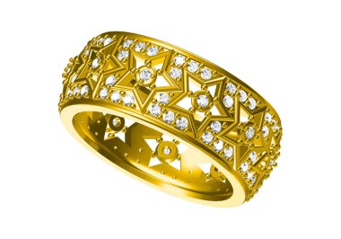 Beyaz arkaplandaki alyans 3D oluşturma