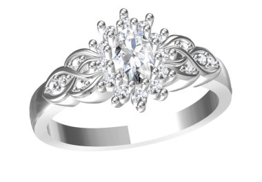 Beyaz arkaplandaki alyans 3D oluşturma