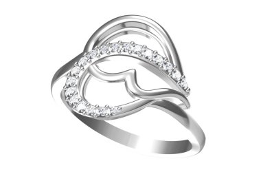 Beyaz arkaplandaki alyans 3D oluşturma