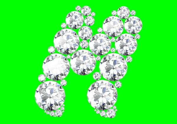 Gems Alphabet Green Background Rendering — Stock Photo, Image