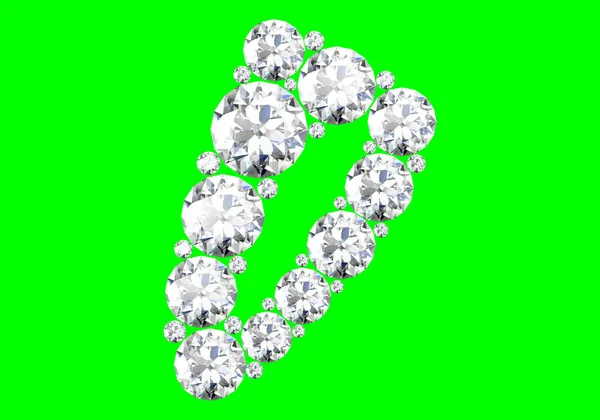 Gems Alphabet Green Background Rendering — 스톡 사진