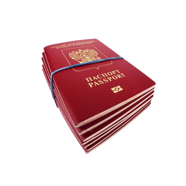 Stack of russian passports — Stock Photo, Image