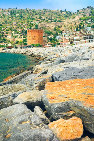 Rode toren in Alanya kasteel — Stockfoto