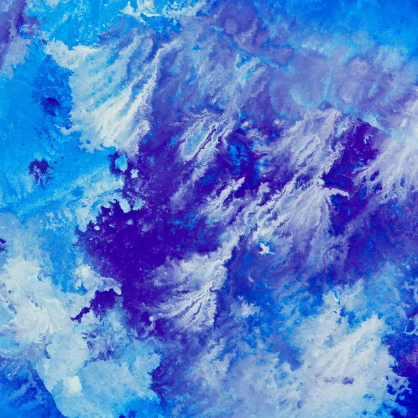 Streszczenie Tło Akwarela Błękitnymi Wzorami — Zdjęcie stockowe