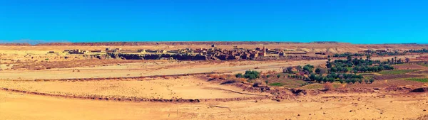 Vista Panorámica Del Pequeño Asentamiento Bereber Savannah Douar Itelouane Valle —  Fotos de Stock