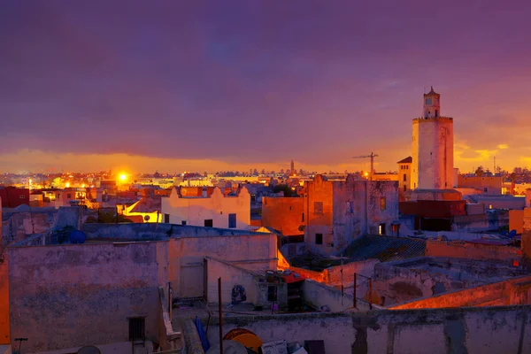 Gran Mezquita Fortaleza Mazagan Paisaje Urbano Jadida Atardecer Marruecos — Foto de Stock