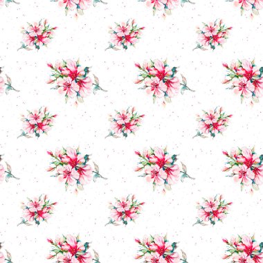 Pembe kiraz çiçekleriyle kusursuz desen