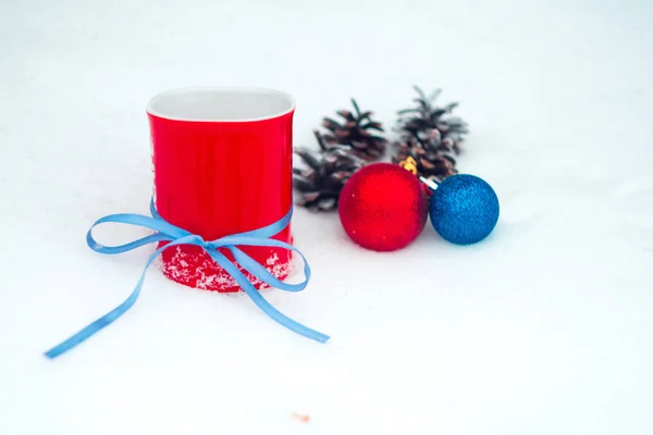 Weihnachten und Tasse — Stockfoto
