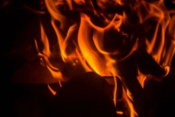 Fire Flames Black Background — Stock Photo, Image