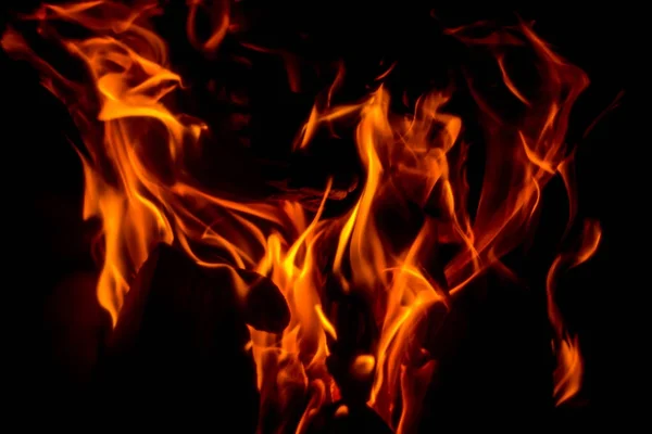 Fire Flames Black Background — Stock Photo, Image