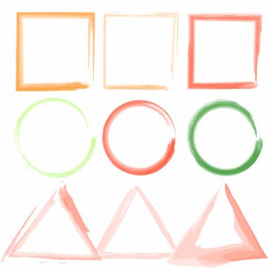 Suluboya fırça çerçeveler