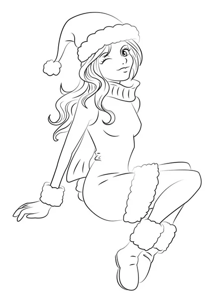 Manga dziewczyna świąt — Wektor stockowy