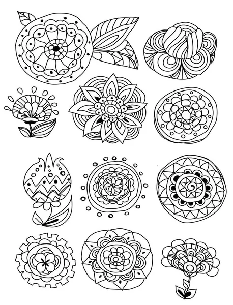 Patrón vectorial con flores decorativas — Archivo Imágenes Vectoriales