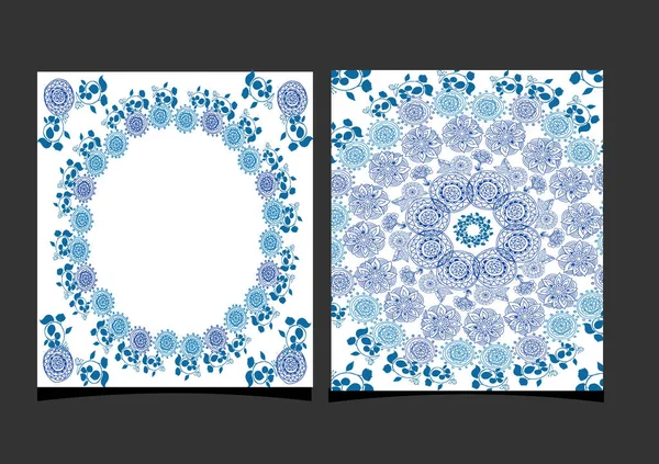 Belos desenhos com padrão geométrico de flores — Vetor de Stock