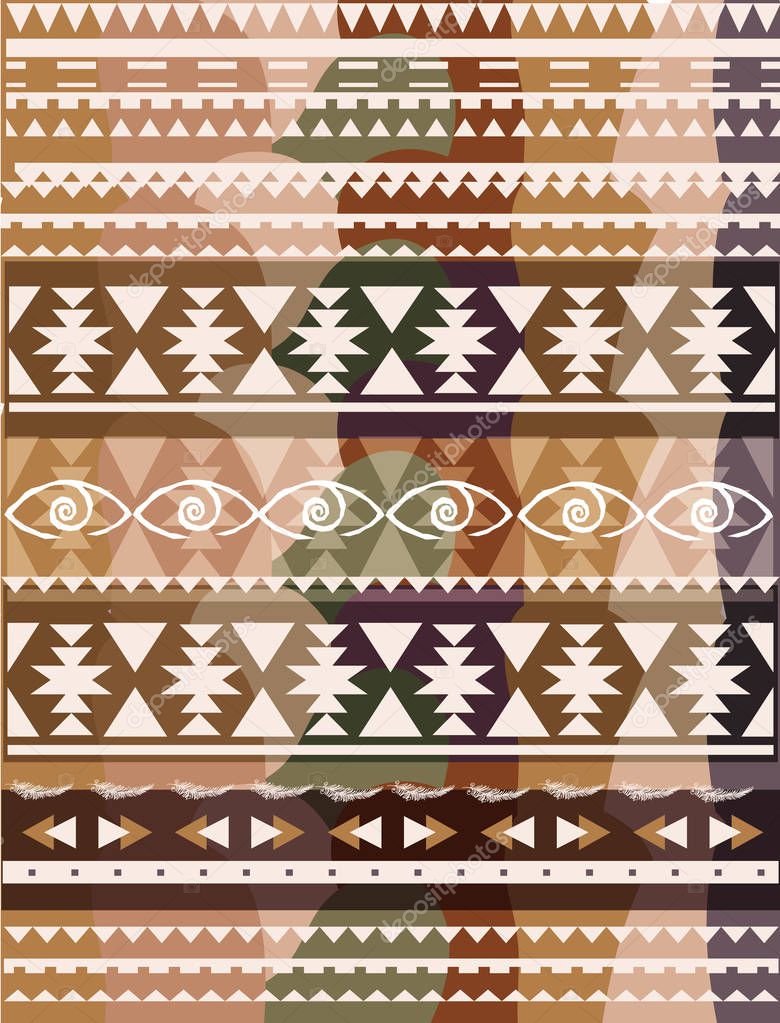 beautiful geometric figure pattern on brown background